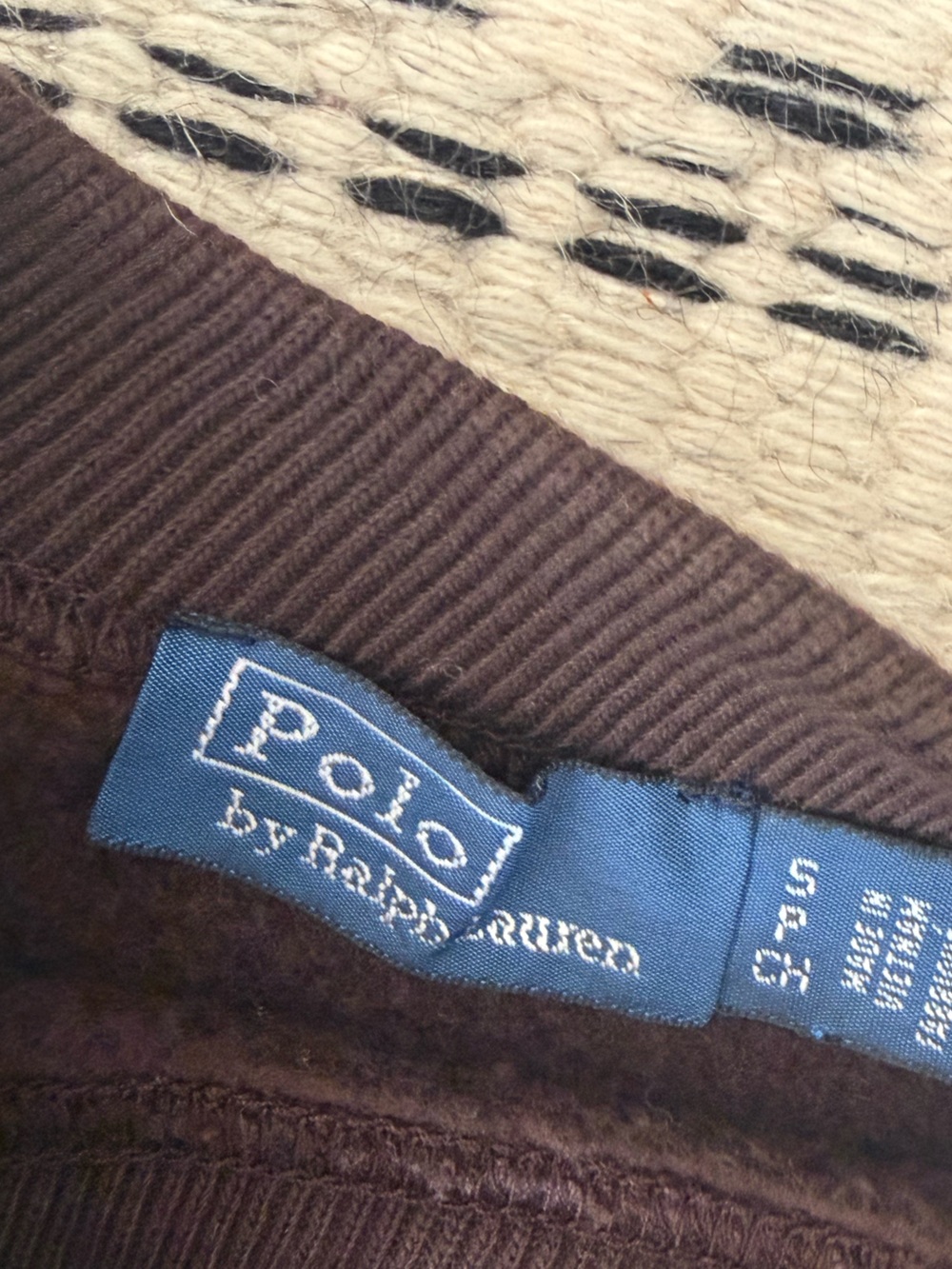 Polo by Ralph Lauren Brown Knit Sweater with Blue Tag - Picture 4 of 5